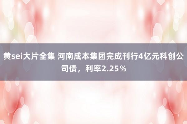 黄sei大片全集 河南成本集团完成刊行4亿元科创公司债，利率2.25％