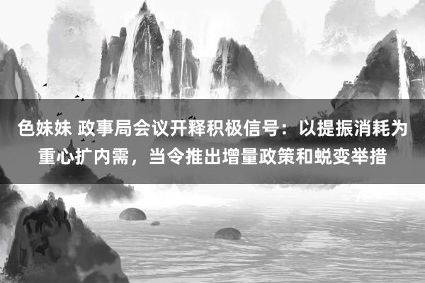 色妹妹 政事局会议开释积极信号：以提振消耗为重心扩内需，当令推出增量政策和蜕变举措