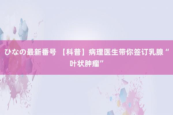 ひなの最新番号 【科普】病理医生带你签订乳腺“叶状肿瘤”