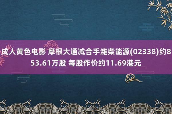 成人黄色电影 摩根大通减合手潍柴能源(02338)约853.61万股 每股作价约11.69港元