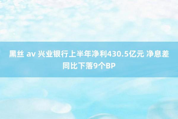 黑丝 av 兴业银行上半年净利430.5亿元 净息差同比下落9个BP