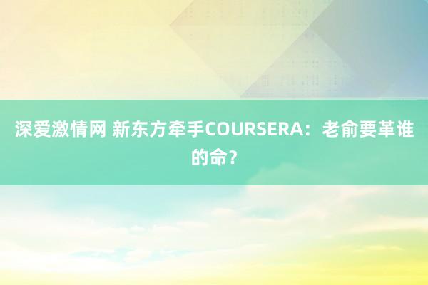 深爱激情网 新东方牵手COURSERA：老俞要革谁的命？