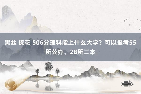 黑丝 探花 506分理科能上什么大学？可以报考55所公办、28所二本