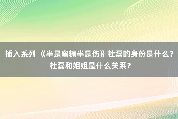 插入系列 《半是蜜糖半是伤》杜磊的身份是什么？ 杜磊和姐姐是什么关系？